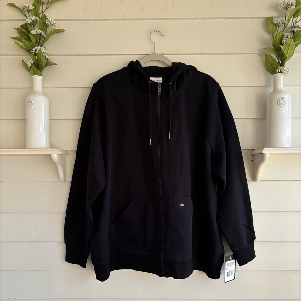 Dickies Heavyweight Full Zip Hoodie Sweatshirt Jacket in Black Size 2X NWT